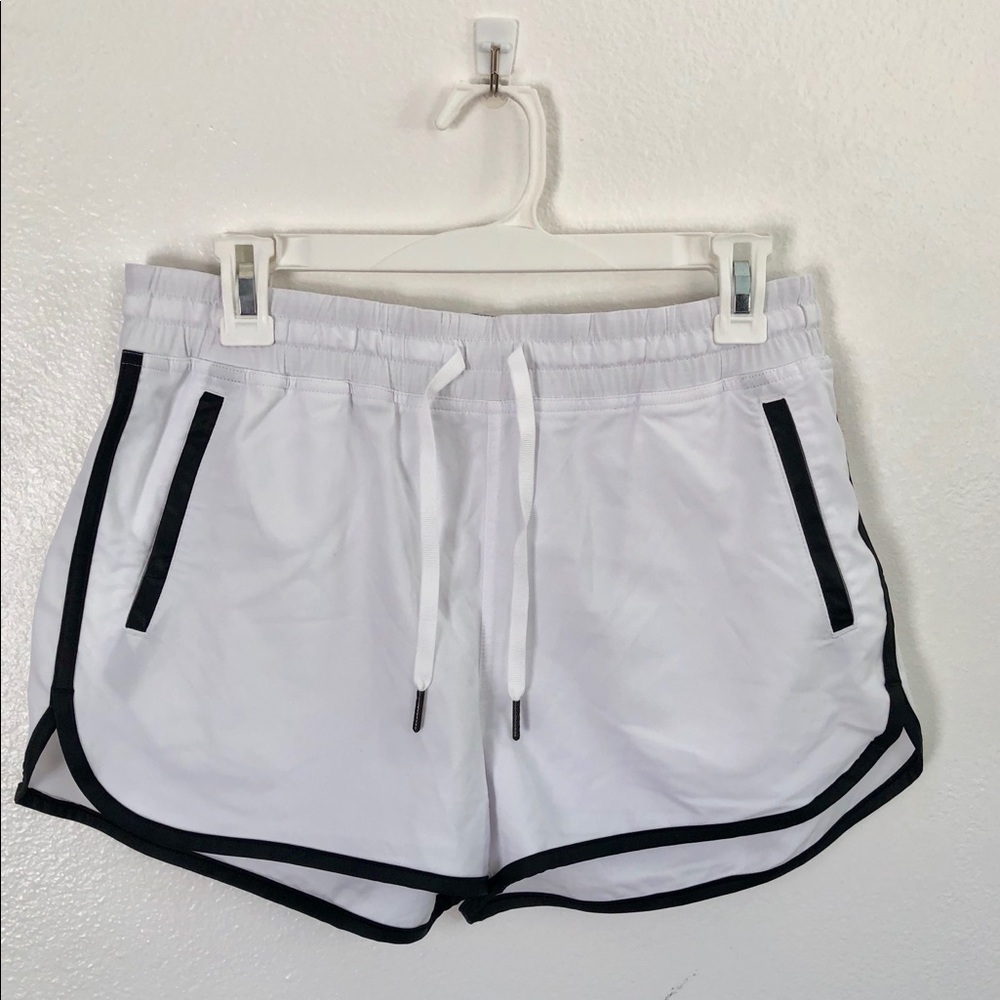 LULULEMON-white running shorts